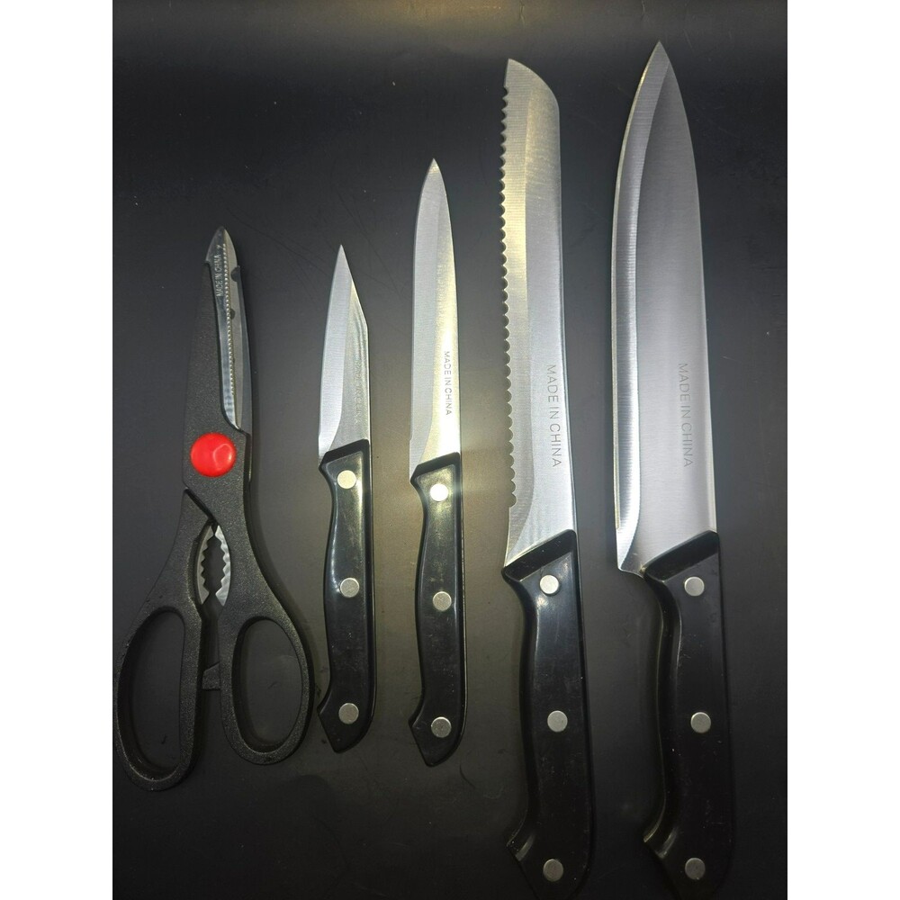 5-Piece Stainless Steel Kitchen Knife Set with Shears – Brand New (Unused)